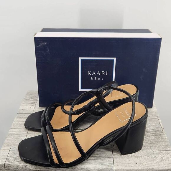 Kaari Blue Laurel Stappy Sandals Chunky 3 Inch Heel Retro 90's Women's 9.5 - Picture 1 of 5